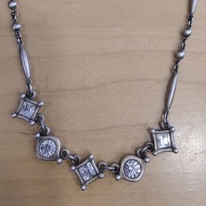 Myka Silver-Tone Necklace with Swarovski Crystalms